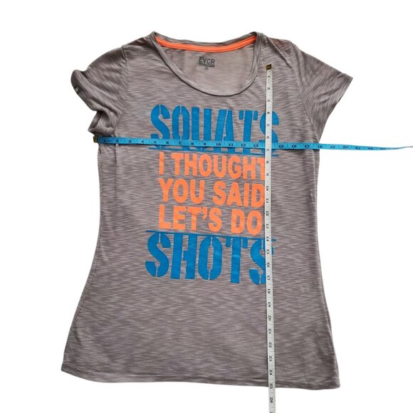 GREY GRAPHIC T-SHIRT SIZE MED. SQUATS I THOUGHT YOU SAID SHOTS. - Picture 4 of 5